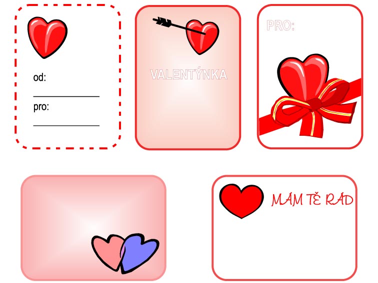 Valentýnské kartičky