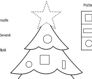 Vánoční stromek – vybarvi a počítej